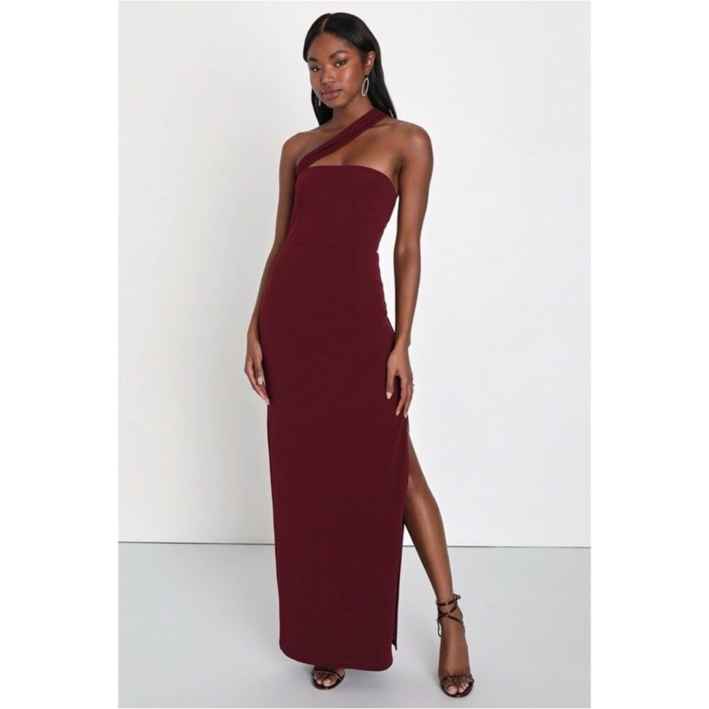 Lulu's Hold Your Attention Burgundy Dress
